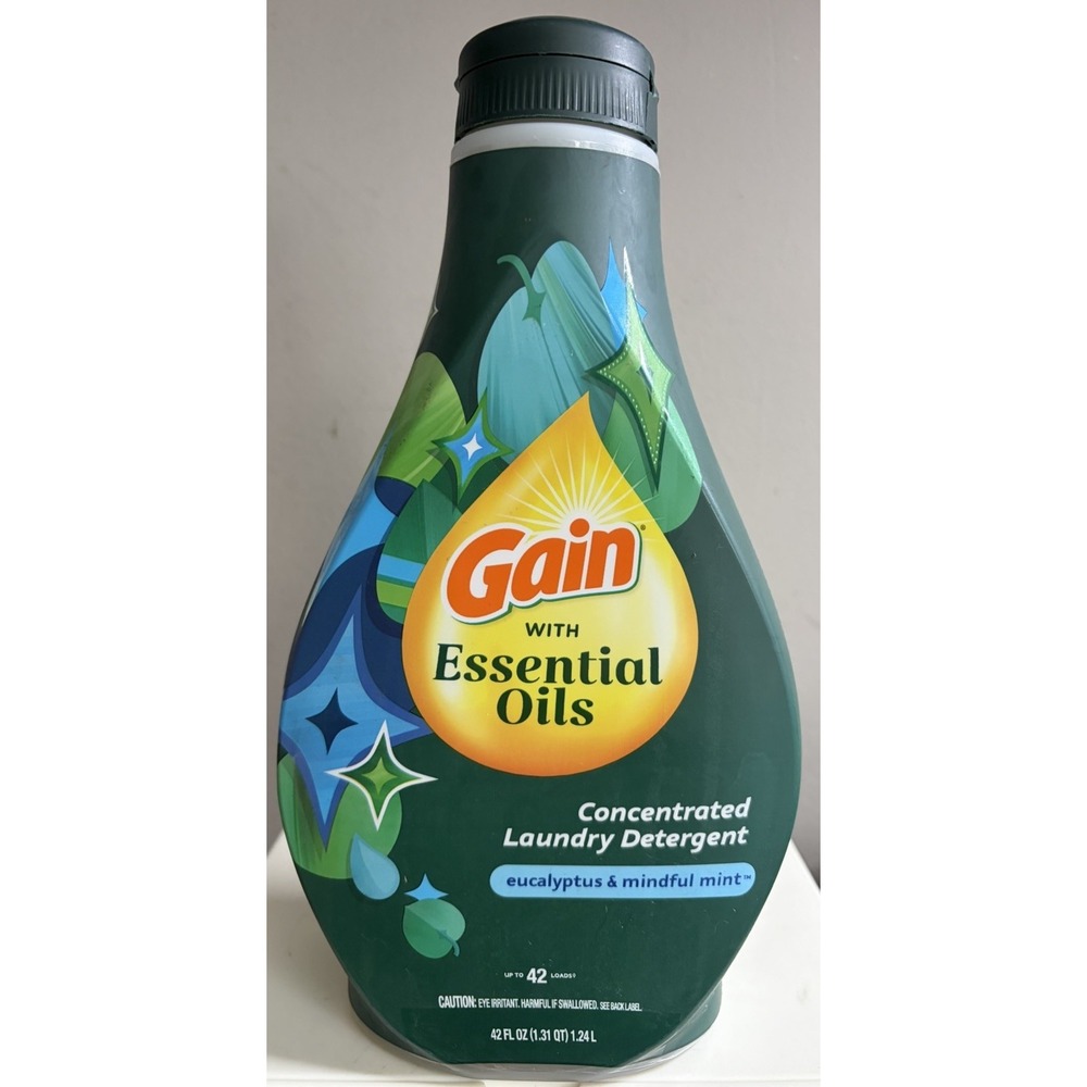 Gain Laundry Detergent with Essential Oil Eucalyptus & Mindful Mint 42 Oz